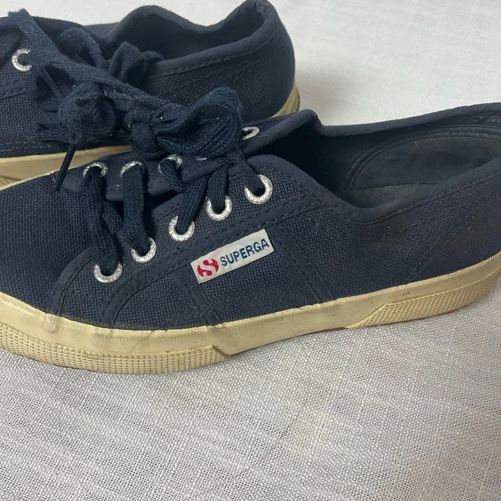 Superga Navy Canvas Low-Top Sneakers Women’s 36 / US 6 - Picture 2 of 7